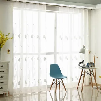 

Curtain white sand curtain simple living room balcony bedroom white cloth