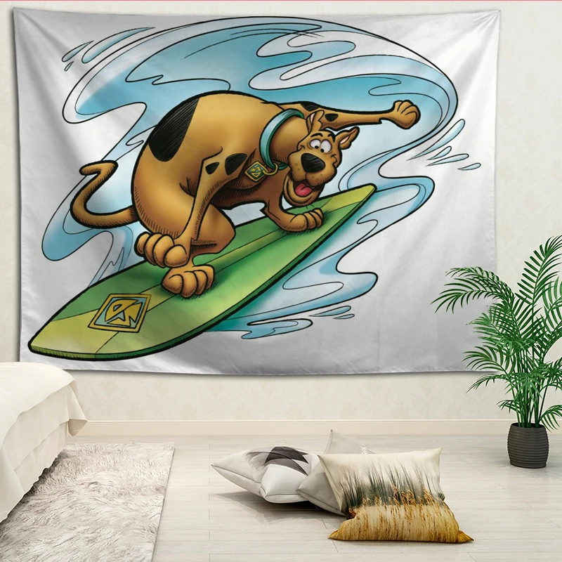 Пользовательские Scooby Doo печатных Творческий гобелен гостиная спальня фон стены Ткань Висячие картины небольшой свежий