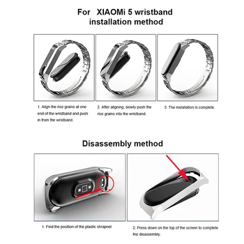 

For Xiaomi Mi Band 5 Sports Stainless steel Wristband Strap Bracelet Band Belt