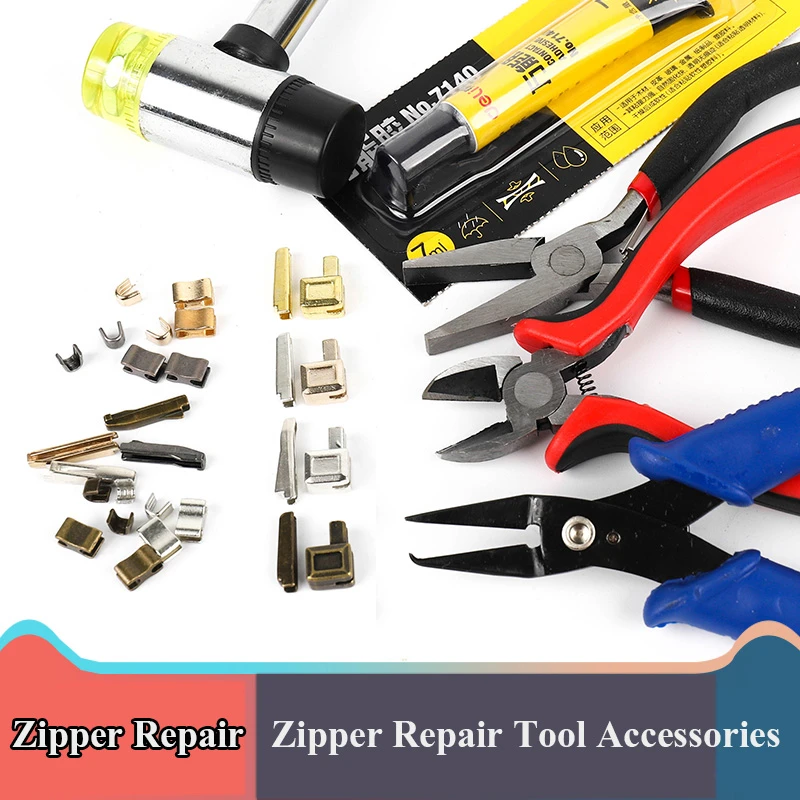 Zipper Repair Tool Set Metal Stopper Double Slider /open End/close End