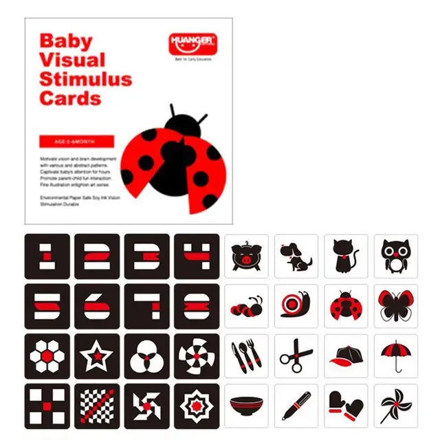 Black White Color Cards Early Educational Baby Visual Training Card Animal Cards Baby Infant Gift  For Children Cognition 4