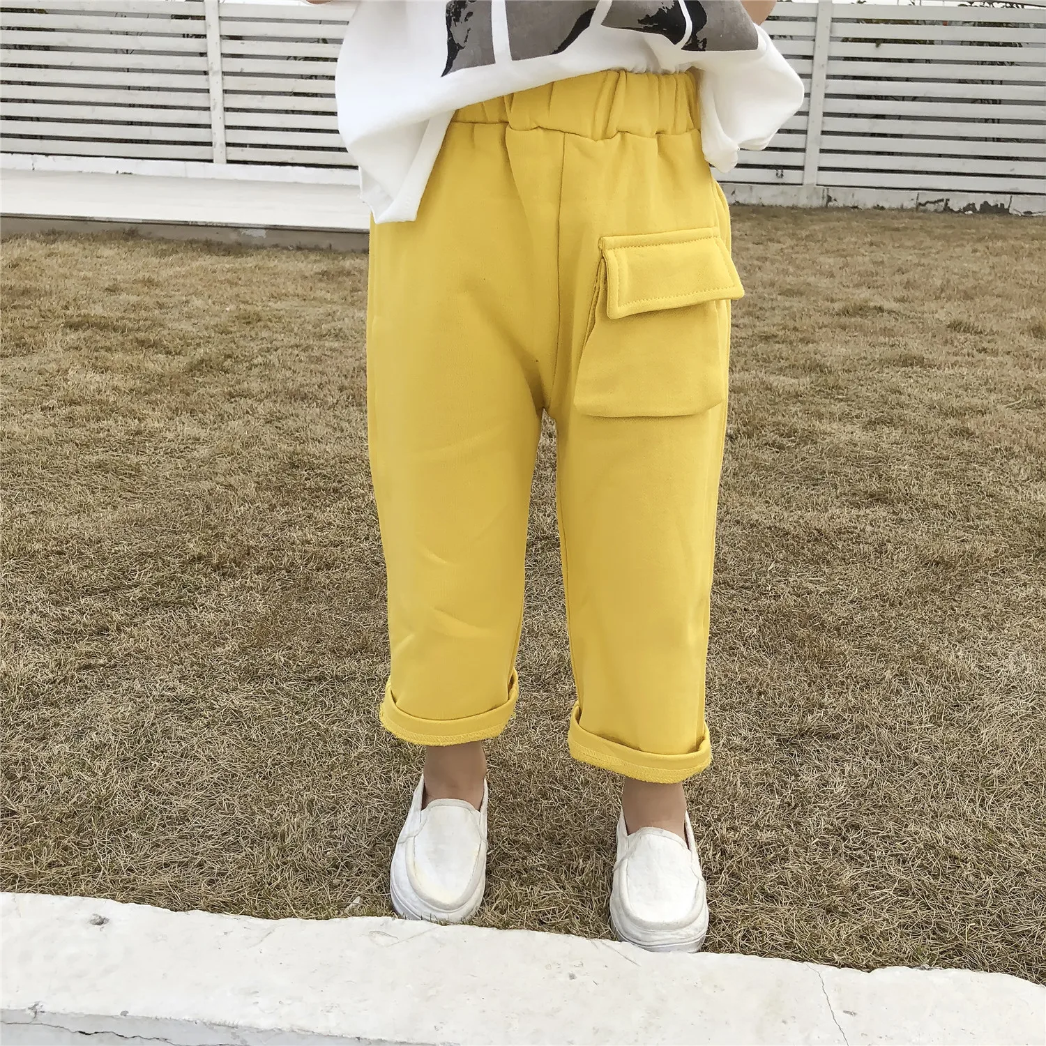 Summer New Style Childrenswear Girls Solid Color Casual Pants Baby 3-7-Year-Old Kindergarten Pants