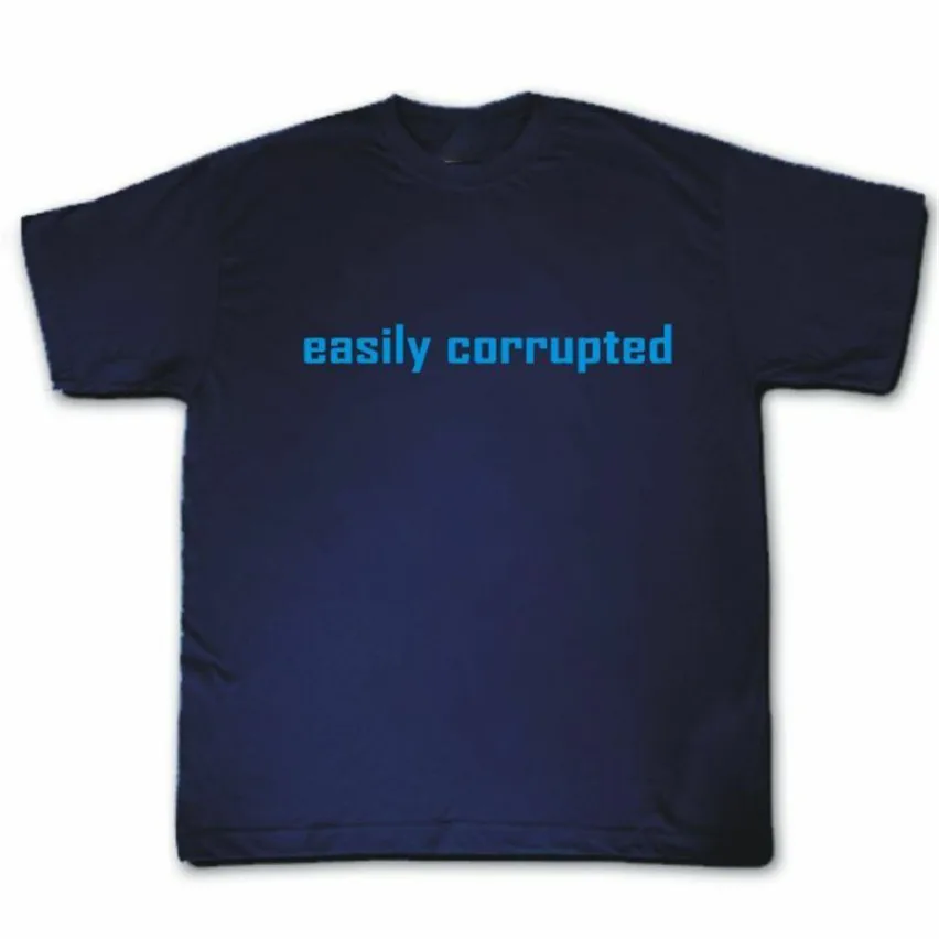 

EASILY CORRUPTED Funny Naughty Rude Slogan Lads Holiday Stag Party T-shirt Printed Tee Tshirt