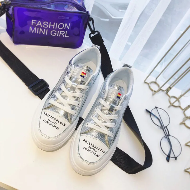 

Prowow 2019 Women Skateboarding Shoes For Ladies Sneakers Athletic Girl Brand Female Sport Shoes Clearance Silver