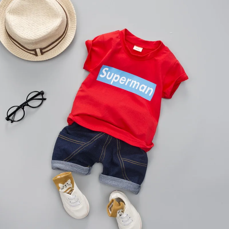 

Male Baby Lettered Korean-style Printed Set Summer Wear Children Elder Shorts Two Love Expression Small CHILDREN'S Fashion & Spo