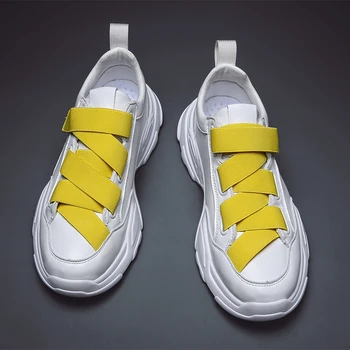

2020 New Sneakers Men Plus Size 39-45 Designer Shoes Breathable Elastic Band Design Platform Casual Shoes High Quality