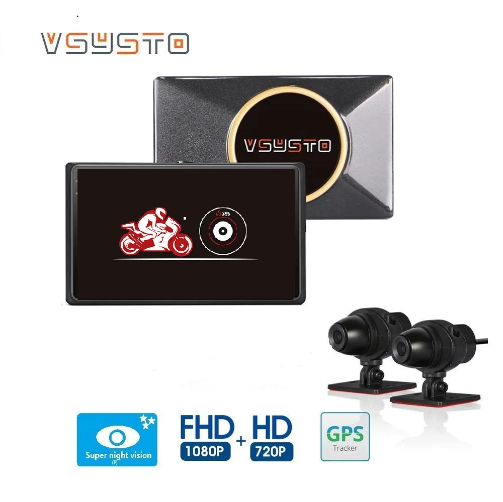 Видеорегистратор rcycle 1080P с Wi Fi видеорегистратор для мотоцикла двойной камерой