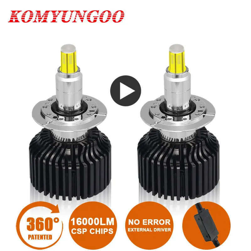 Авто лампа H7 Led Turbo Освещение 16000LM 4300K 6000K H1 H8 H9 H11 9005 9006 9012 Для автомобильных фар
