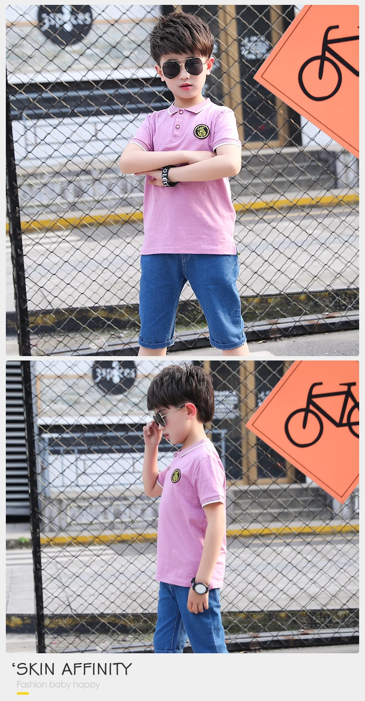 Kids Boys Clothes 2 Piece Set Short Sleeve Polo T-shirt Clothing Little Boys Suit Outfit Set