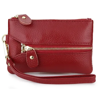 

2020 Best Deal Genuine Leather Money Bags High Capacity Zipper Womens Wallets and Key Purses Fashion Card Holder Coin Purses