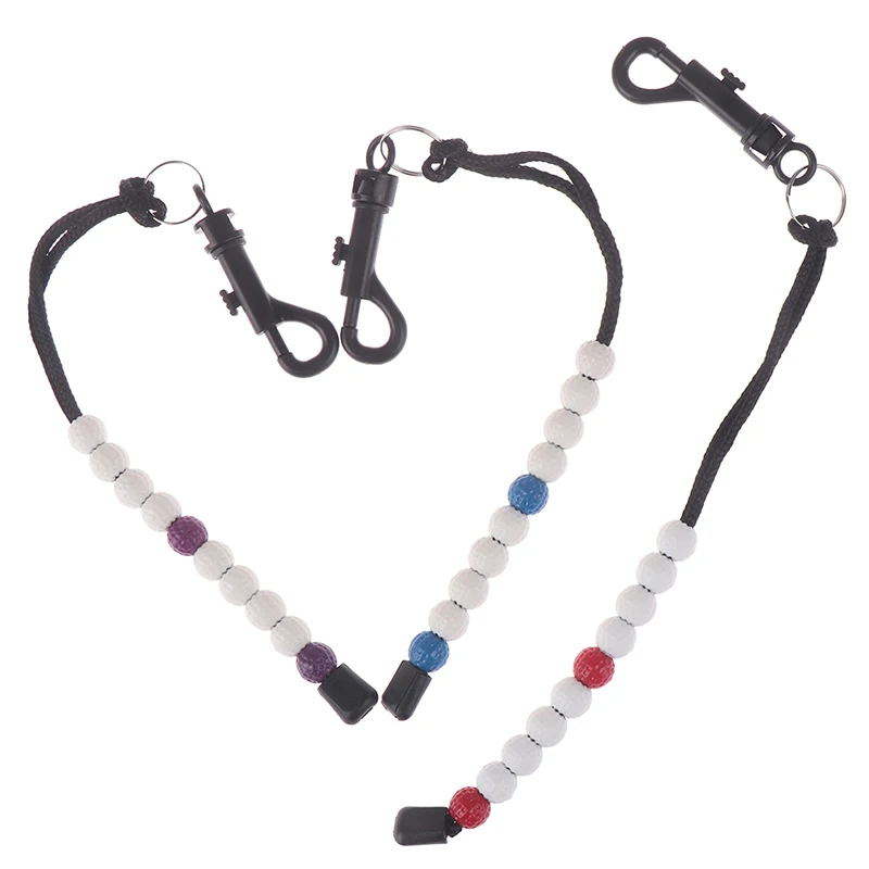 1 Pc Golf Balls Beads Stroke Counter Golf Plastic Bead Nylon Braid Counter Strokes Score Count Training Scorer With Durable Clip