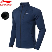 Li-Ning мужской тренировочный свитер, ветровка, удобная, обычная посадка, хлопок, полиэстер, подкладка, Спортивная Толстовка AWDN865 MWW1450