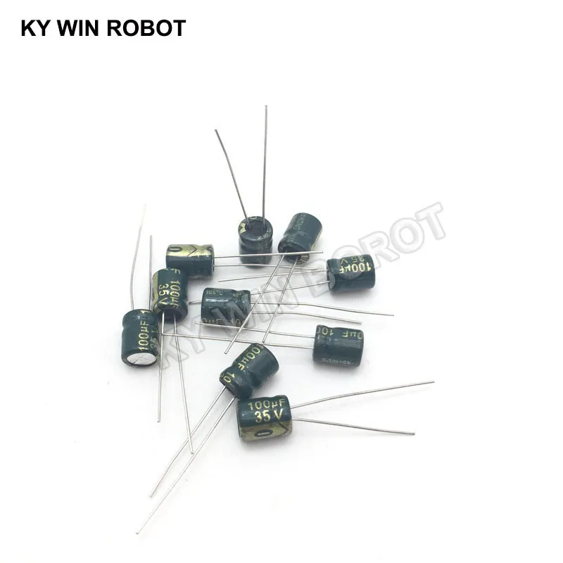 Aluminum Electrolytic Capacitor 50 pcs/lot 35 V 100 UF 6*7mm 6mmX7mm Aluminum electrolytic capacitor ic