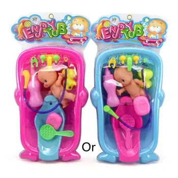 

Kids Baby Doll Bathtub Set Early Education Tools Role Play Gift for Boys Girls