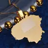Stainless Steel Gold Color Lithuania Map Pendant Necklace Fashion Lietuvos Map Chain Jewelry 5