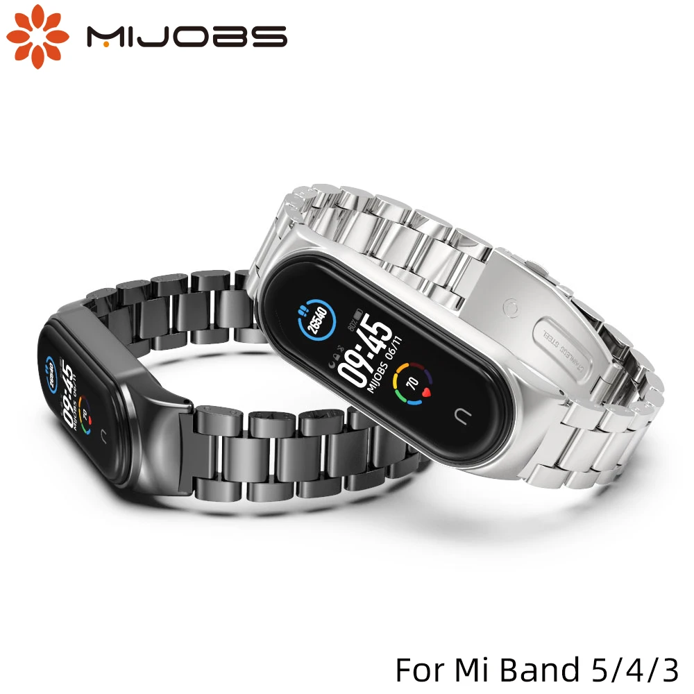 Металлический ремешок Mi Band 5 из нержавеющей стали для браслета Xiaomi 4 глобальная