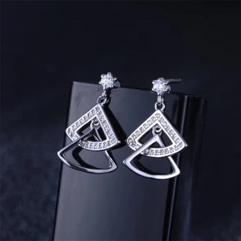 

S925 Sterling Silver Earrings Earrings Boutique Jewelry Popular Inlaid Zircon Earrings Wedding Gift