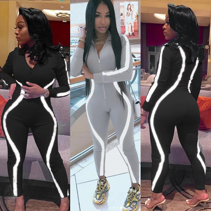 Осенние новые повседневные Комбинезоны костюмы женские сексуальные с v образным