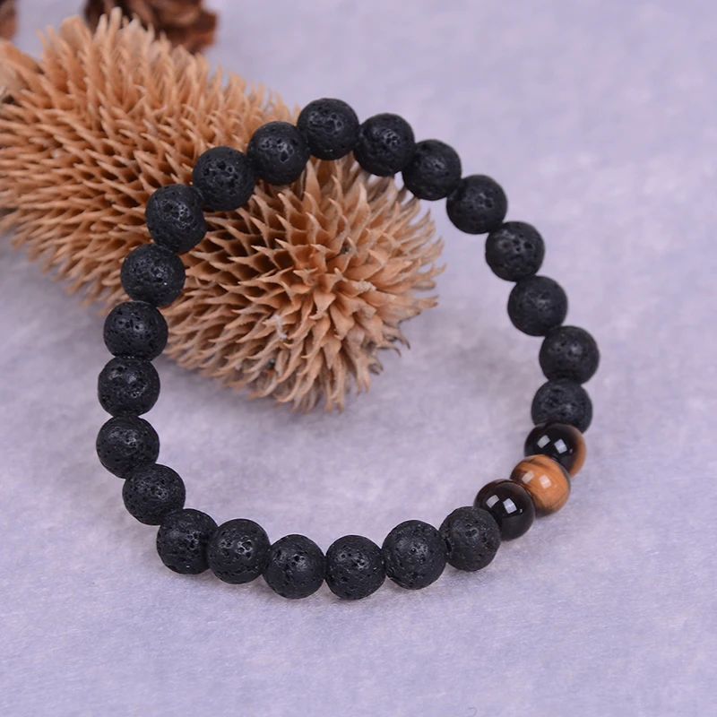1pc Essential Oils Diffuser Bead Bracelet Lava Rock Stone Tigers Eye for Women Men Relax Body |