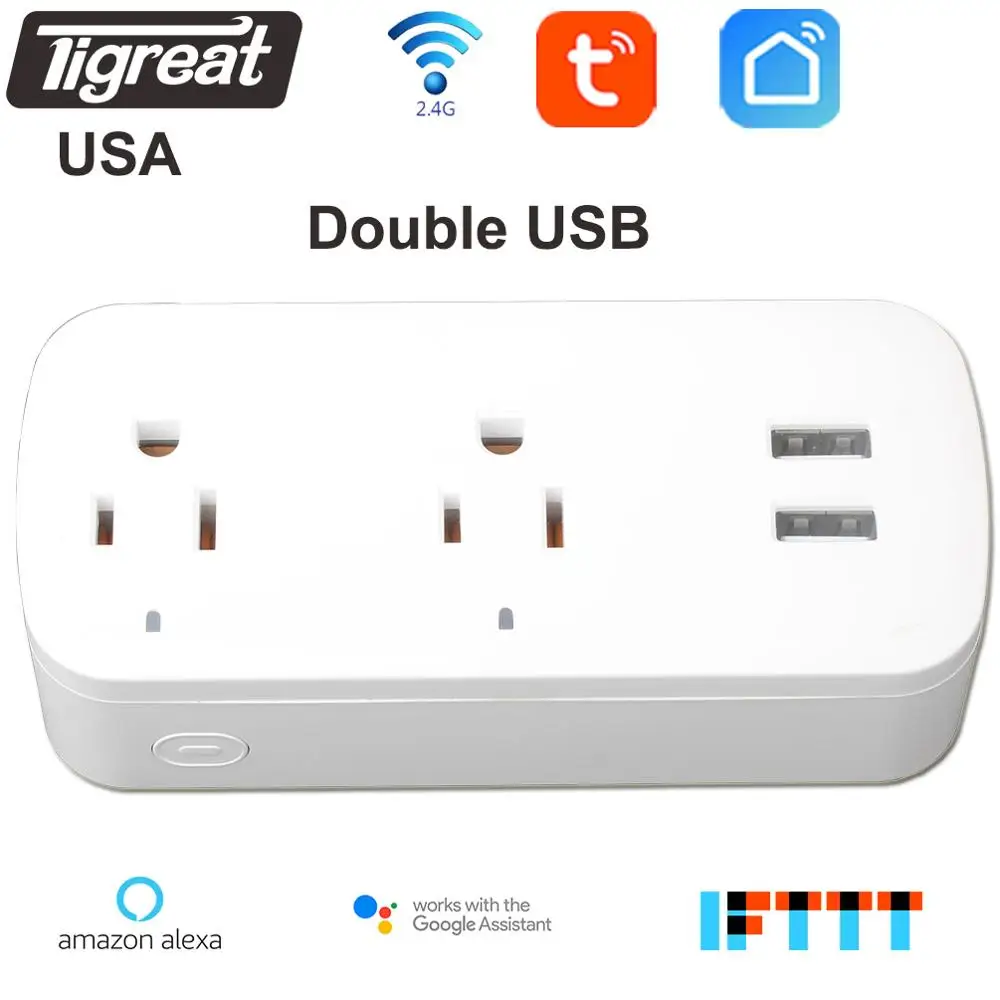 Умная USB розетка Tigreat с поддержкой Wi Fi и таймером на 10 А| |