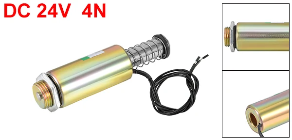 DC 24V 4N 10mm Uxcell Pull Тип линейного движения Электромагнит - Цвет: DC 24V 4N 10mm