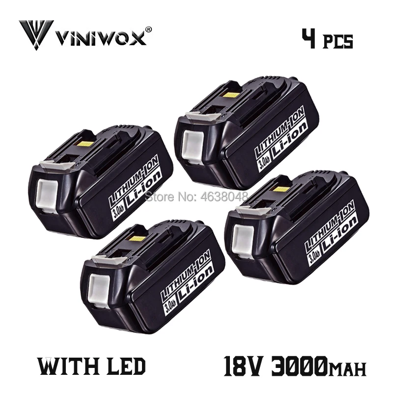 3000 мА/ч, литий-ионный Батарея BL1830 для Makita 18V BL1830B BL1850B BL1840 BL1815 LXT400 е-байка 36В Перезаряжаемые Батарея пакеты - Цвет: 4 Pieces