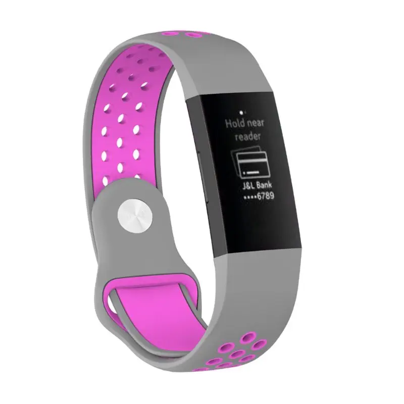 Two-tone Silicone Watch Band Wrist Strap For Fitbit Charge 3 Replacement Belt Bracelet Smart Watch Accessories - Цвет: L 10