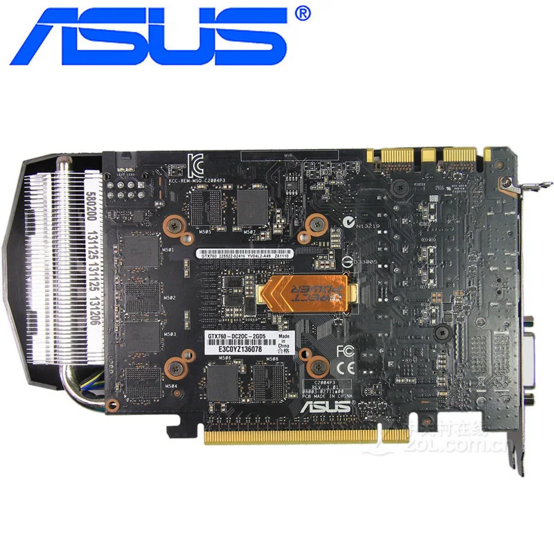 Видеокарта ASUS GTX 760 2GB 256Bit GDDR5, видеокарты для nVIDIA Geforce GTX760, используемые vga-карты прочнее GTX 750 TI