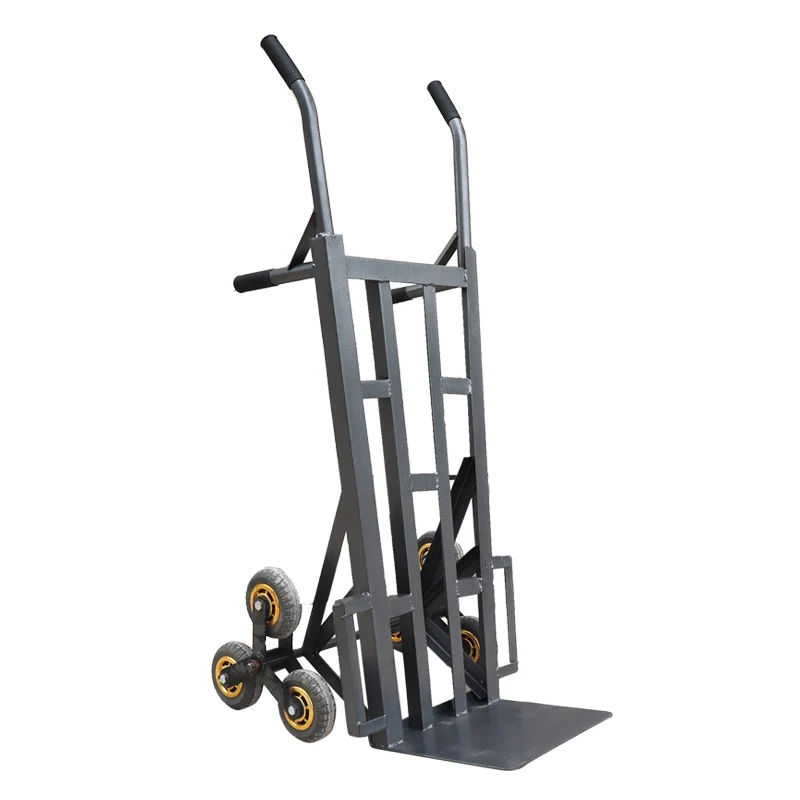 Heavy Duty Stair Climbing Car, Household Six-wheeled Folding Trolley, 440LBS Capacity Luggage Cart