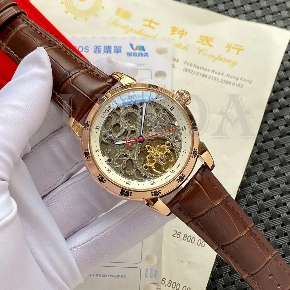 

2020 High quality End Automatic Hollow Tourbillon design Men's Mechanical Watch Stainless Steel Luminous Waterproof Men's Busi