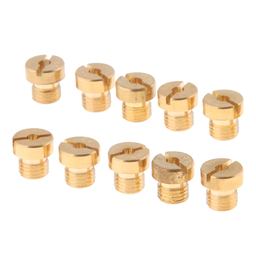 10Pcs M6 Motorcycle Carburetor Main Jet 74-92 Carb Injectors Nozzle Kit Carburetor Hexagonal Injector Nozzle Main Jet