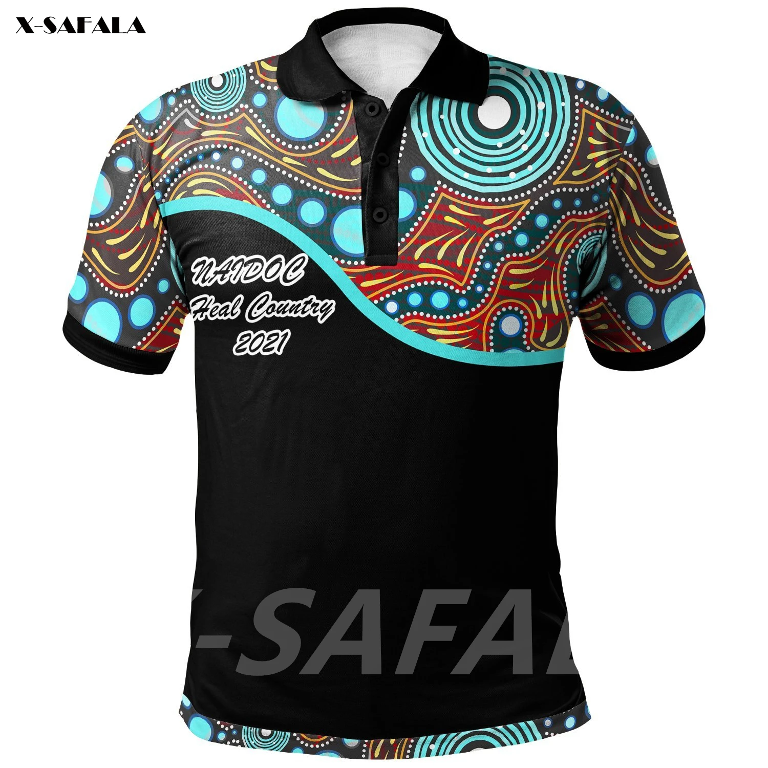 

ABORIGINAL NAIDOC Country Printed High Quality New Polyester Fiber Men Female Collar Polo Shirt Tee Tops Anti Shrink