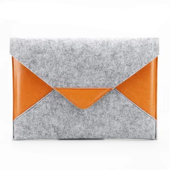 

Laptop Bag For Macbook Wool Felt 13 15 Inch Oil Wax Leather Interior Package Bag Macbook15 Inch For Ipad Tablet PC Men Women