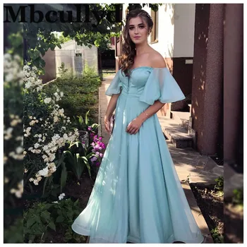 

Mbcullyd Glitter Beading Prom Dresses Long 2020 Sexy Backless Organza Evening Party Dress For Women Plus Size robe de soiree