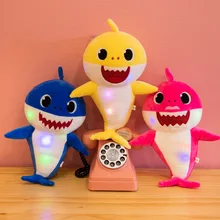 Baby Shark Latest Trend English Song Music Lighting Cartoon Baby Doll Do Do Do Music 3Pcs Shark Family More Favorable