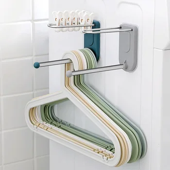 

Foldable Wall Invisible Hook Hanger Storage Rack No Punching Clothes Holder Towel Coat Rack Household Sundries Organization