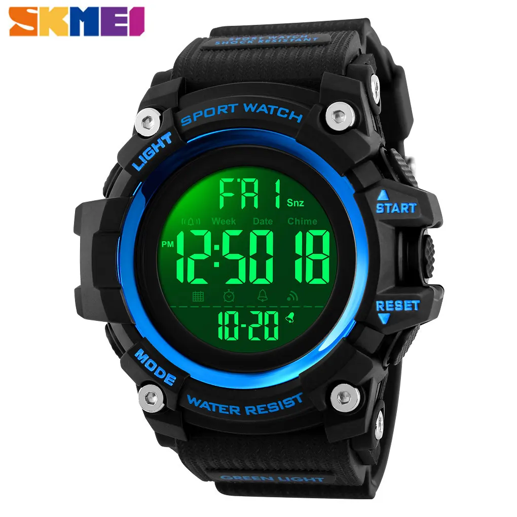 SKMEI Смарт спортивные часы мужские Bluetooth многофункциональные фитнес часы 5 бар водонепроницаемые цифровые часы светодиодный часы reloj hombre 1227