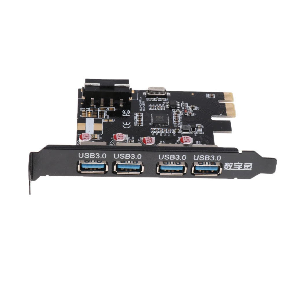 PCI-E к USB 3,0 4-Порты и разъёмы карта с разъемом PCI Express контроллер адаптер Мощность разъем