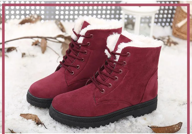 Стильная обувь для бега; женские уличные зимние ботинки; классические замшевые женские зимние Ботинки на каблуке; теплые меховые плюшевые стельки; спортивные ботильоны