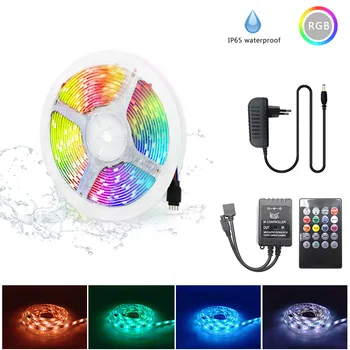 

LED Music Strip Light RGB Set 5050 2835 LED Tape Music LED Stripe Sound Sensor 20Key Controller RGB Strip Backlight Ribbon