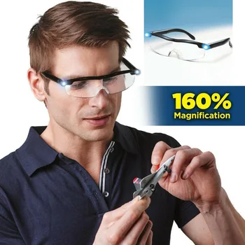 

Eco-Friendly LED Magnifying Eyewear Glasses Reading Glasses Luminous Night Vision Glasses For Reading Party Masks
