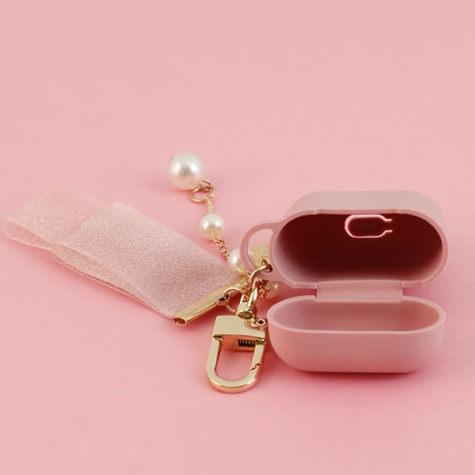 Милый мягкий чехол для Apple Airpods 1 2 Аксессуары Bluetooth наушники сумка коробка Роскошная жемчужная подвеска с кисточкой брелок Подарки для женщин