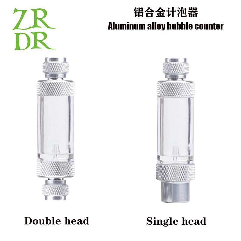 ZRDR-Reactor difusor regulador de válvula para acuario, accesorios de bomba de aire con contador de burbujas de CO2 de un solo cabezal o doble cabeza