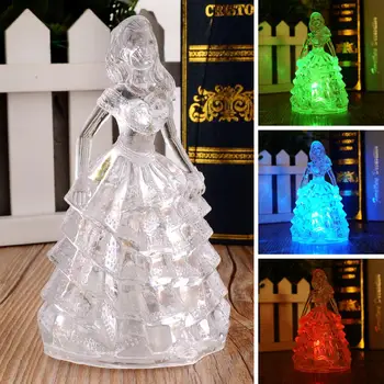 

Toys Colorful Gradient Princess Acrylic Crystal Night Light Doll Gift