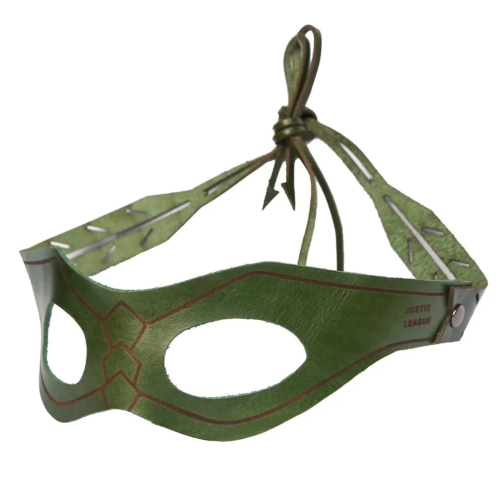 Xcoser Зеленая Стрела маска обновленная версия Оливер Квин Косплей Зеленая кожаная маска для глаз для Хэллоуина