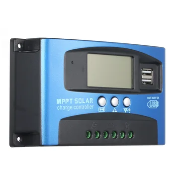 

30/40/50/60A MPPT Solar Charge Controller Dual USB LCD Display Auto Solar Cell Panel Charger Regulator