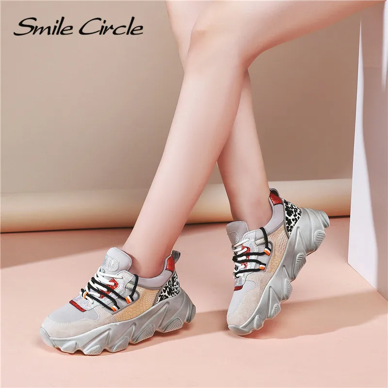 Женские кроссовки Smile Circle повседневные дышащие на плоской подошве со шнуровкой и