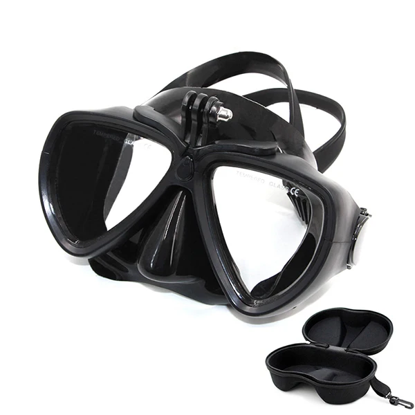 Black and case TELESIN маска для дайвинга Div очки для плавания комплект оборудования для GoPro Hero 7 6 5 черный Xiaomi Yi SJ eken аксессуары для экшн-камеры - Цвет: Black and case