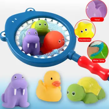 

New Children's Bathroom Laolao Le Toys Temperature-changing Animals Spray Water Bath Toys Float Water Mini Colourful Rubber Duck