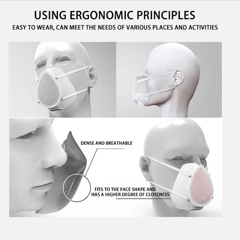 

New PM2.5 Respiratory Fliters Electric Mouth Mask Replaceable Efficient Purification System Independent Air Inlet